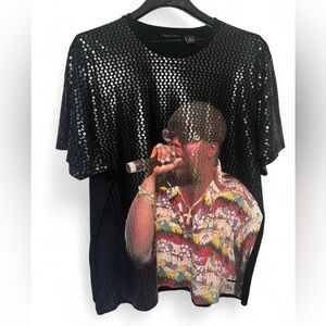 Sean John Notorious B.I.G. Biggie Smalls 3XL Black Tonal Y2K Oversized